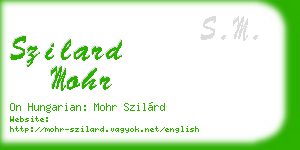 szilard mohr business card